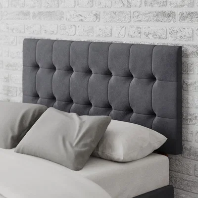 Dunelm Sinatra Plush Velvet Headboard Steel