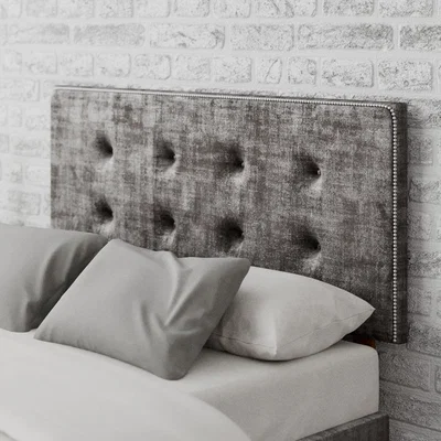 Dunelm Presley Distressed Velvet Headboard Slate