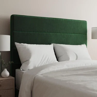 Dunelm Velvet Horizontal Stripe Headboard Green