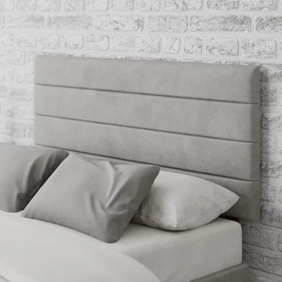 Dunelm Return - Kelly Plush Velvet Headboard, Super King Silver