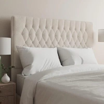 Dunelm Teddy Chesterfield Headboard Cream