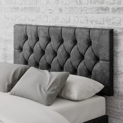Dunelm Olivier Mirazzi Velvet Headboard Black