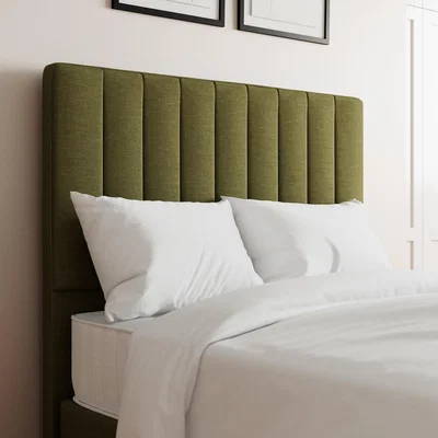 Dunelm Linen Vertical Stripe Headboard Olive
