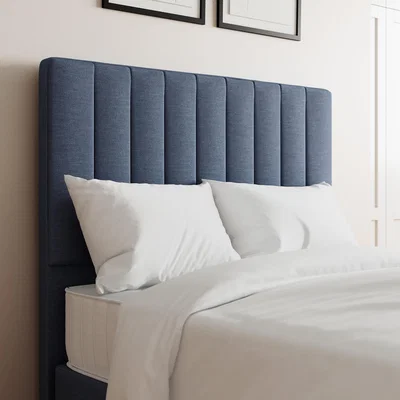 Dunelm Linen Vertical Stripe Headboard Navy