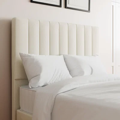 Dunelm Linen Vertical Stripe Headboard Cream