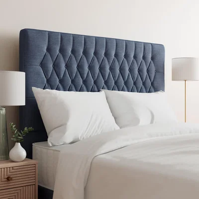 Dunelm Linen Chesterfield Headboard Navy