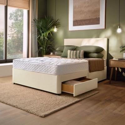 Dunelm Silentnight Everyday Mattress, Paris Woven Headboard and Divan Set