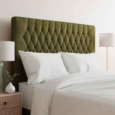 Dunelm Linen Chesterfield Headboard Olive