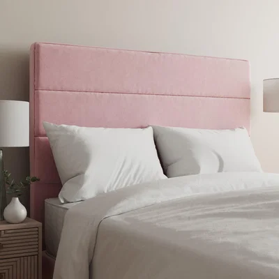 Dunelm Velvet Horizontal Stripe Headboard Blush