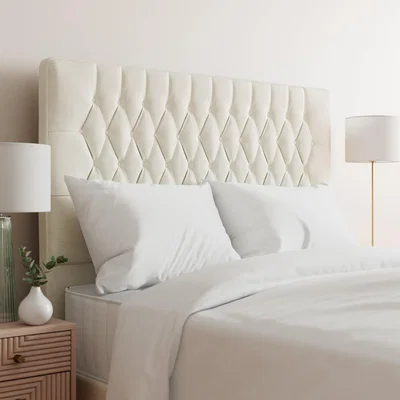 Dunelm Linen Chesterfield Headboard Cream