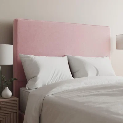 Dunelm Velvet Plain Headboard Blush