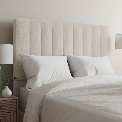 Dunelm Teddy Vertical Stripe Headboard Cream