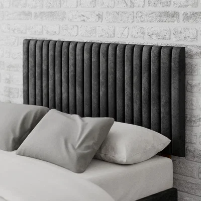 Dunelm Grant Mirazzi Velvet Headboard Black