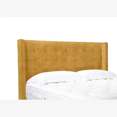 Furniture Village Onyx High Floor Standing Headboard - Super King - Tweed Mustard