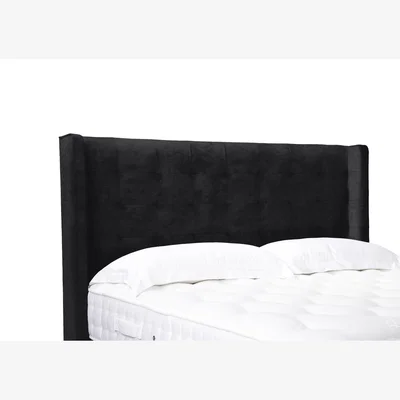 Furniture Village Onyx High Floor Standing Headboard - Double - Plush Ebony