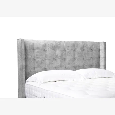 Furniture Village Onyx High Floor Standing Headboard - Double - Dapple Sterling