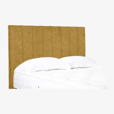 Furniture Village Axel High Floor Standing Headboard - King Size - Tweed Mustard