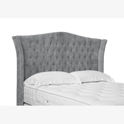 Furniture Village Haven High Floor Standing Headboard - Double - Daytona Silver