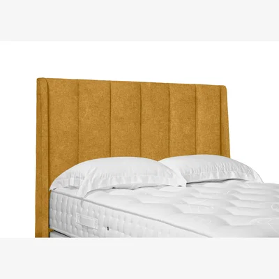 Furniture Village Ryo High Floor Standing Headboard - Super King - Tweed Mustard