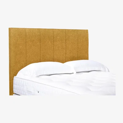 Furniture Village Heyman High Floor Standing Headboard - Double - Tweed Mustard
