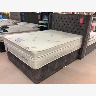 Furniture Village Sleepeezee - Geltouch 10,000 5’ Non drawer divan set & Pendleton headboard