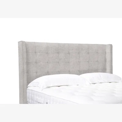 Furniture Village Onyx High Floor Standing Headboard - Small Double - Tweed Stone