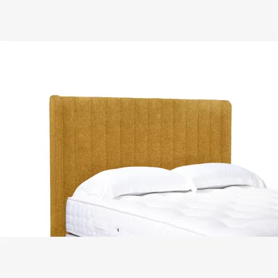 Furniture Village Austin High Floor Standing Headboard - Double - Tweed Mustard