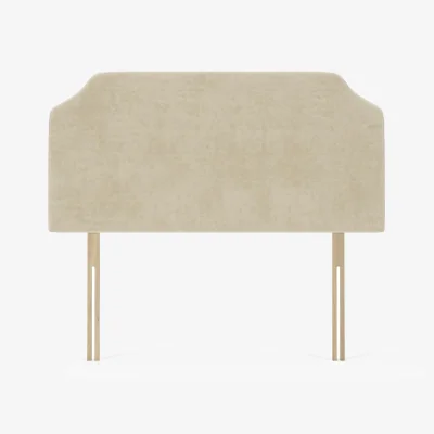 Furniture123 Cream Textured Velvet Small Double Headboard - Maddison
