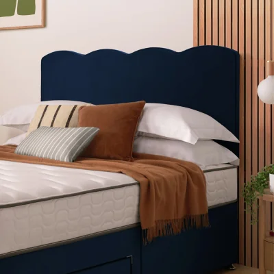 Habitat Silentnight Wave Velvet Kingsize Headboard - Blue