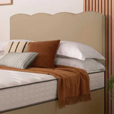 Habitat Silentnight Wave Velvet Single Headboard - Sandstone