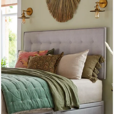 Habitat Silentnight Hayez Fabric Double Headboard - Light Grey
