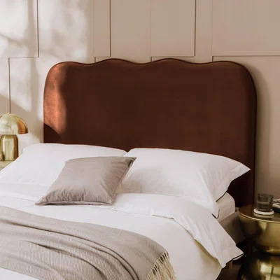 Habitat Habitat Onda Velvet Kingsize Headboard - Rust