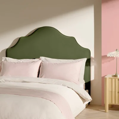 Habitat Habitat Daphne Velvet Kingsize Headboard - Olive