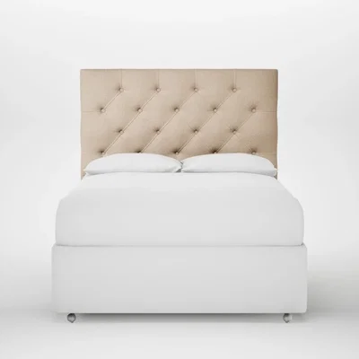 Heal's Heal's Balmoral Headboard Lift Storage Double Smart Cotton Linen Rice