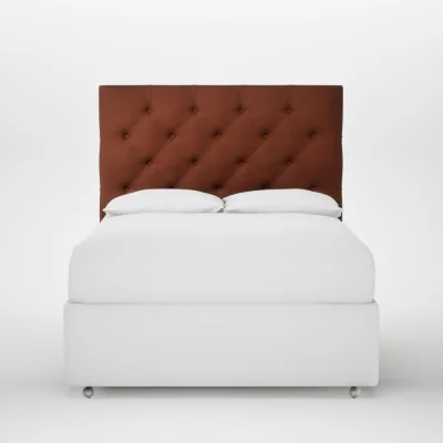 Heal's Heal's Balmoral Headboard Lift Storage Double Smart Cotton Linen Rust