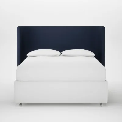 Heal's Heal's Monroe Headboard King Smart Cotton Linen Indigo