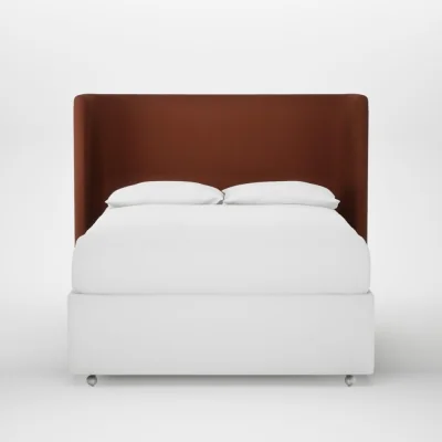 Heal's Heal's Monroe Headboard Double Smart Cotton Linen Rust