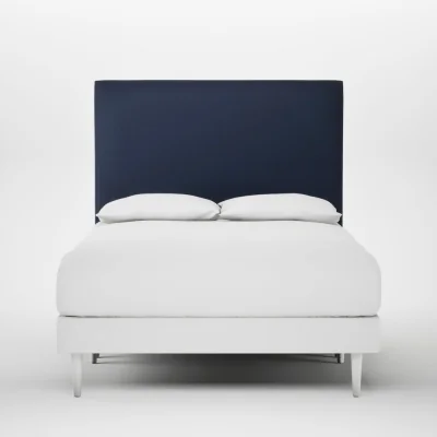 Heal's Heal's Newman Headboard Lift Storage Double Smart Cotton Linen Indigo