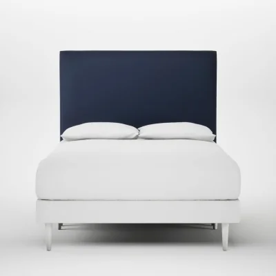 Heal's Heal's Newman Headboard Double Smart Cotton Linen Indigo
