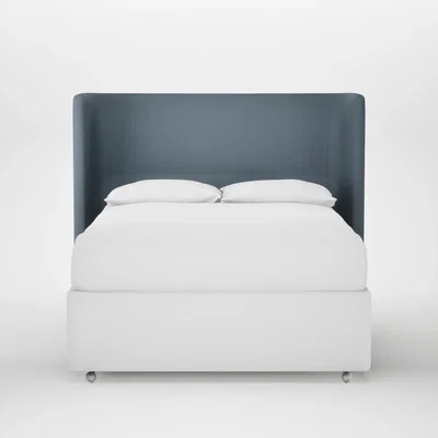 Heal's Heal's Monroe Headboard Double Smart Cotton Linen Celestial