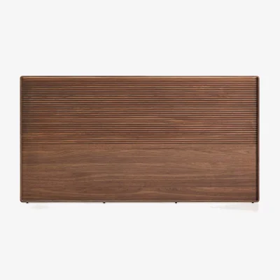 Kave Home Norlen headboard in walnut veneer with dark finish and LED light for 160 x 200cm bed FSC Mix Credit UK adapter