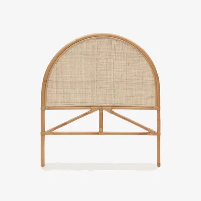 Kave Home Quiterie round rattan headboard with a natural finish, 90 cm