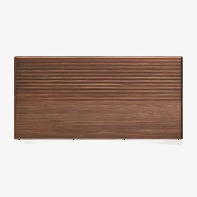 Kave Home Norlen headboard in walnut veneer with dark finish and LED light for bed up to 180 cm FSC Mix Credit UK adapter