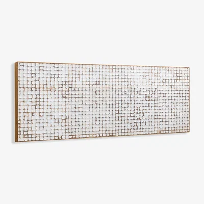 Kave Home Kron solid mago wood headboard with coconut shell pieces, for 160 cm beds