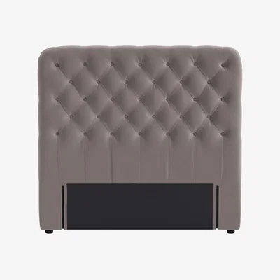 Loaf Snoozemuffin Headboard, Double (Tarnished Silver Clever Velvet)