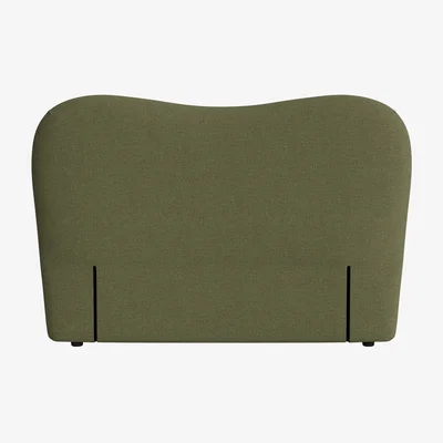 Loaf Monroe Headboard, King (Green Plumage Clever Slubby Linen)