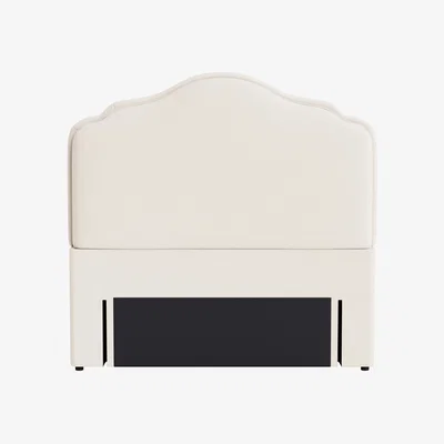 Loaf Sugar Puff Headboard, Double (Frothy Milk Clever Slubby Cotton)