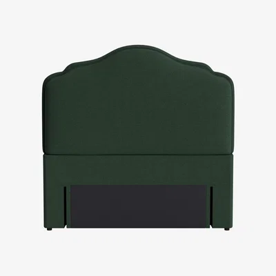 Loaf Sugar Puff Headboard, Double (Petrol Can Clever Slubby Linen)