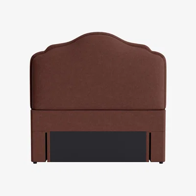 Loaf Sugar Puff Headboard, Double (Mulberry Wine Clever Linen)