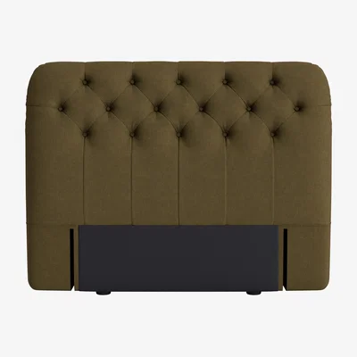 Loaf Bedlington Headboard, Double (Waxed Jacket Clever Linen)